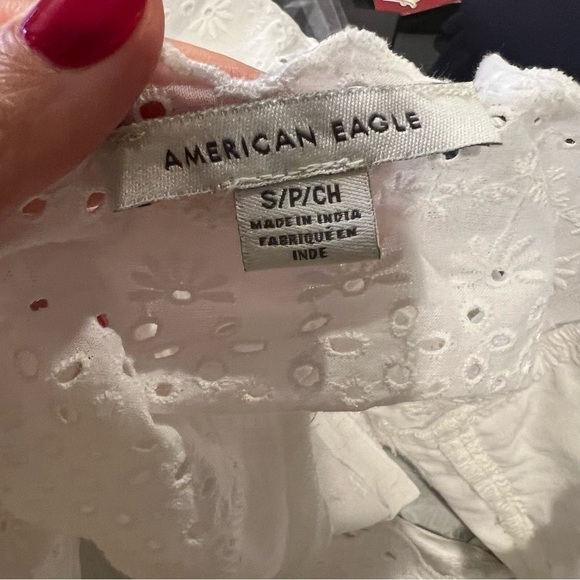 American Eagle Outfitters White Eyelet Cotton Romper size small - Picture 14 of 15